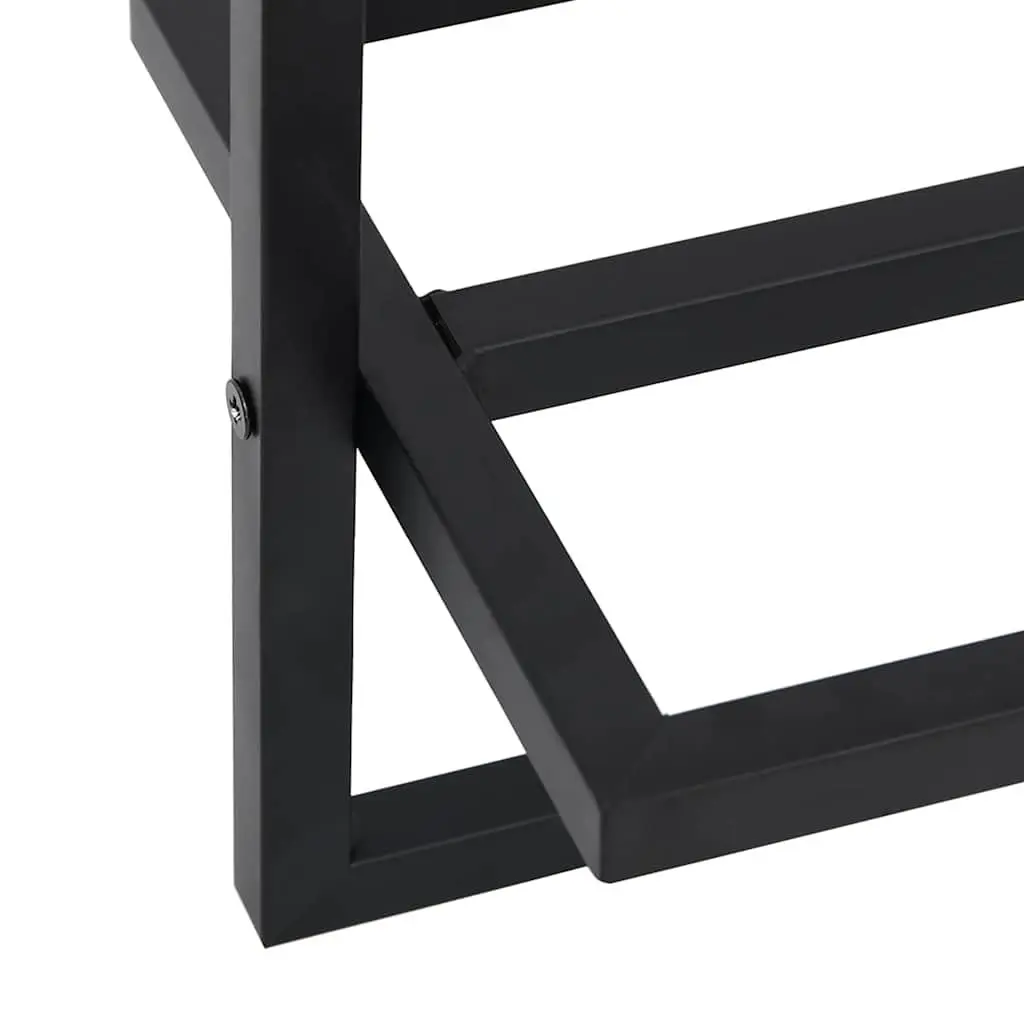 Towel Rack Wall Mount Black Iron Bathroom Shelf Storage Holder 95 x 25 x 22 cm