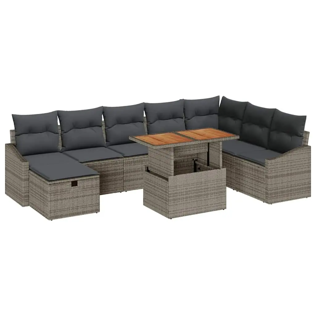 9-Piece Grey Sofa Set for Outdoor Spaces