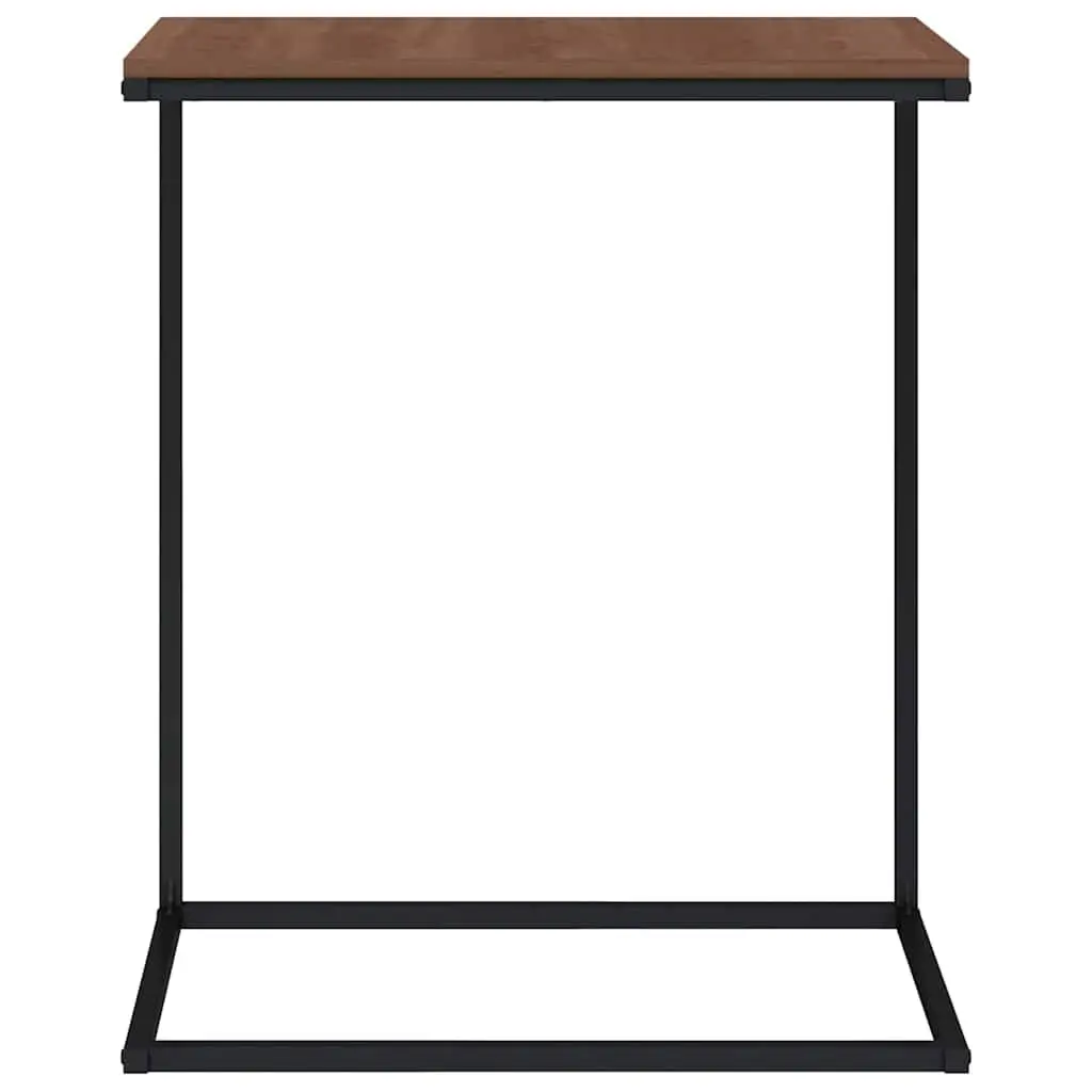 C-Shaped Side Table Black Engineered Wood Living Room Accent Furniture