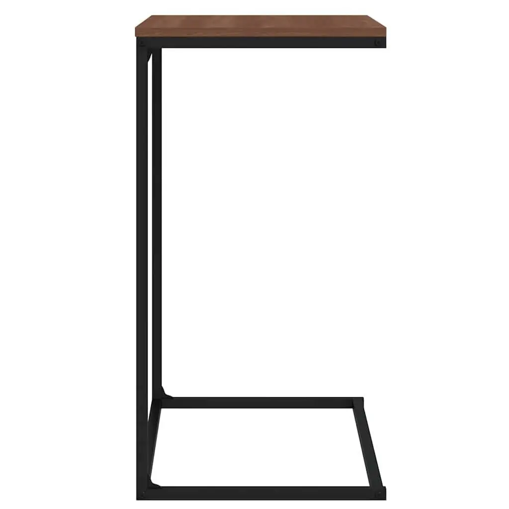 C-Shaped Side Table Black Engineered Wood Living Room Accent Furniture
