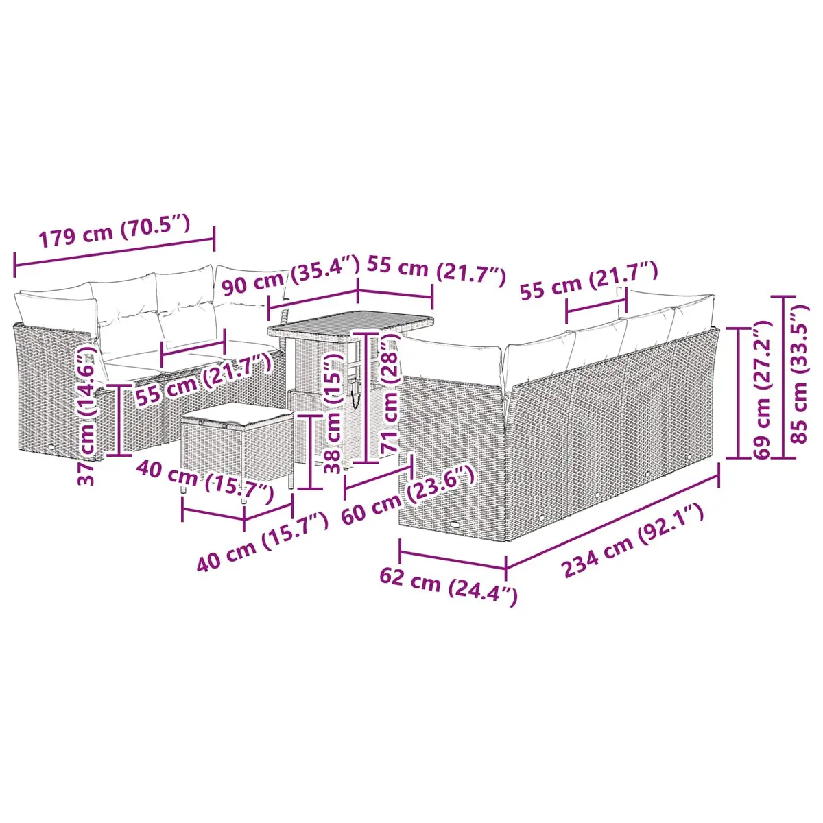 10-Piece Sofa Set