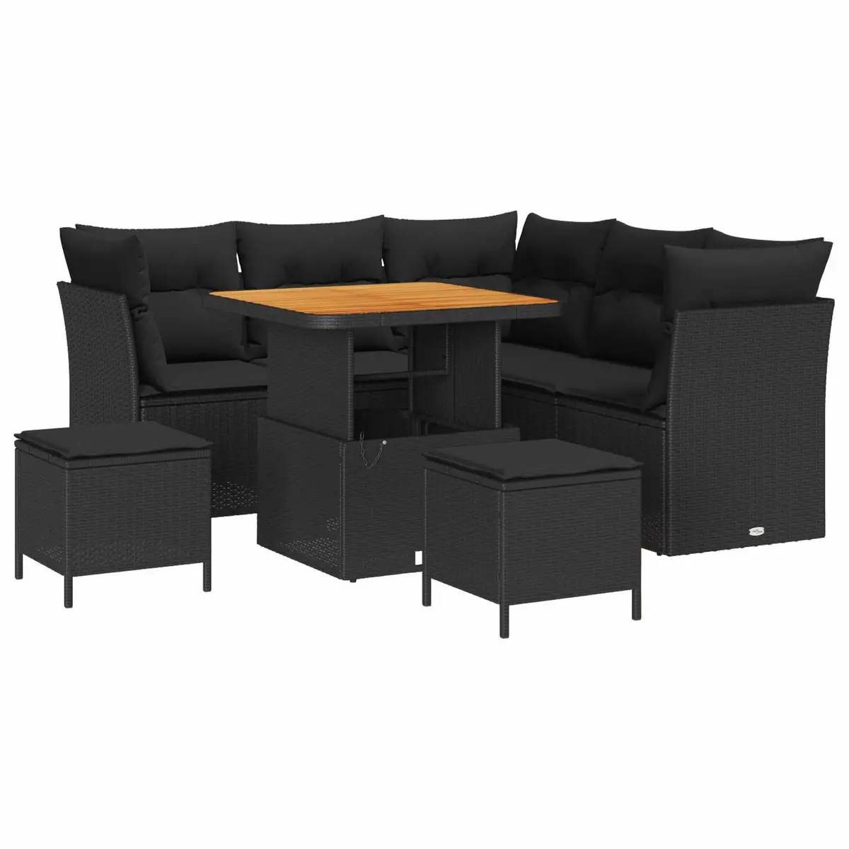 Garden Sofa Set 8 Pieces Outdoor Seating Poly Rattan Modular Lounge Patio Black