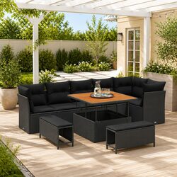 Friendly Modular 9-Piece Garden Sofa Set for You