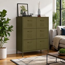 Your Essential 6 Drawer Storage Cabinet in Green Steel