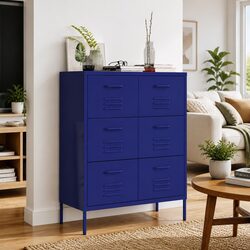 Your Perfect Storage Solution: 6 Drawer Cabinet in Navy Blue