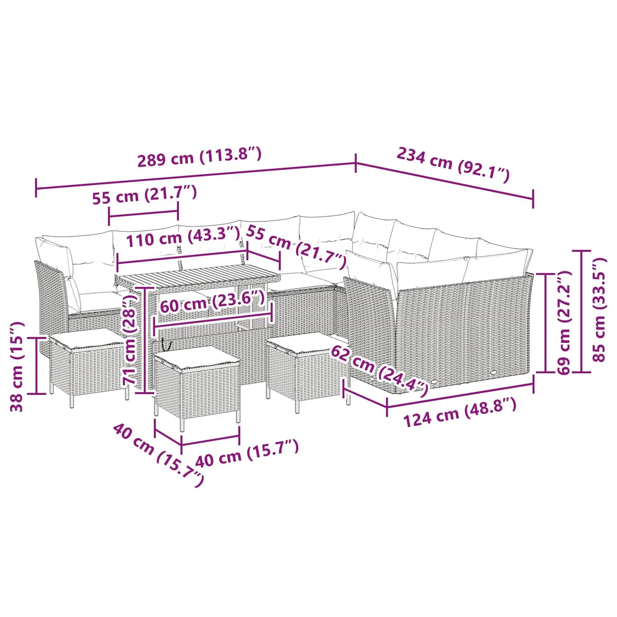 13-Piece Garden Sofa Set