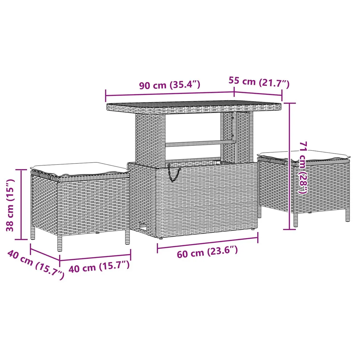 Garden Sofa Set 10 Pieces Outdoor Furniture Black Modular Lounge Seating
