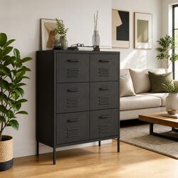 Friendly Storage Solution: Anthracite Drawer Cabinet 80x35x101.5cm