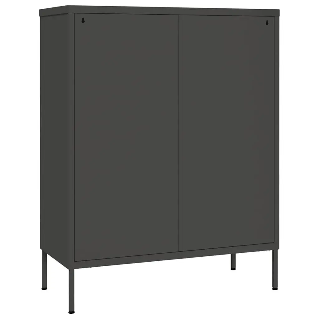 Drawer Storage Cabinet Steel Anthracite 80x35x101.5cm 6 Drawers