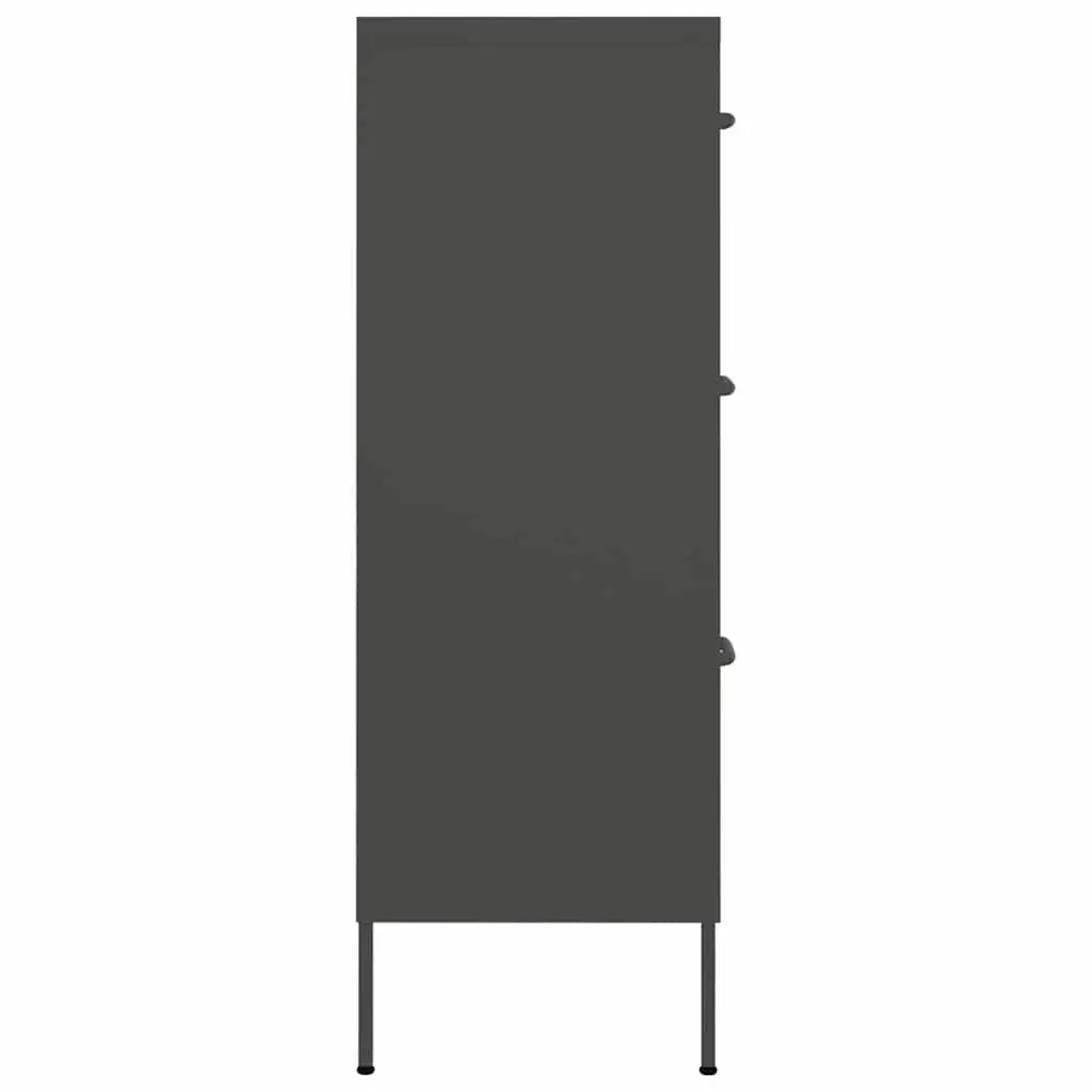 Drawer Storage Cabinet Steel Anthracite 80x35x101.5cm 6 Drawers