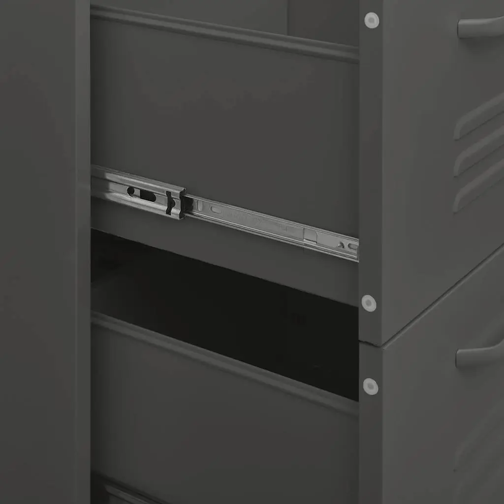 Drawer Storage Cabinet Steel Anthracite 80x35x101.5cm 6 Drawers