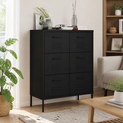 Your Friendly 6 Drawer Black Steel Storage Organizer