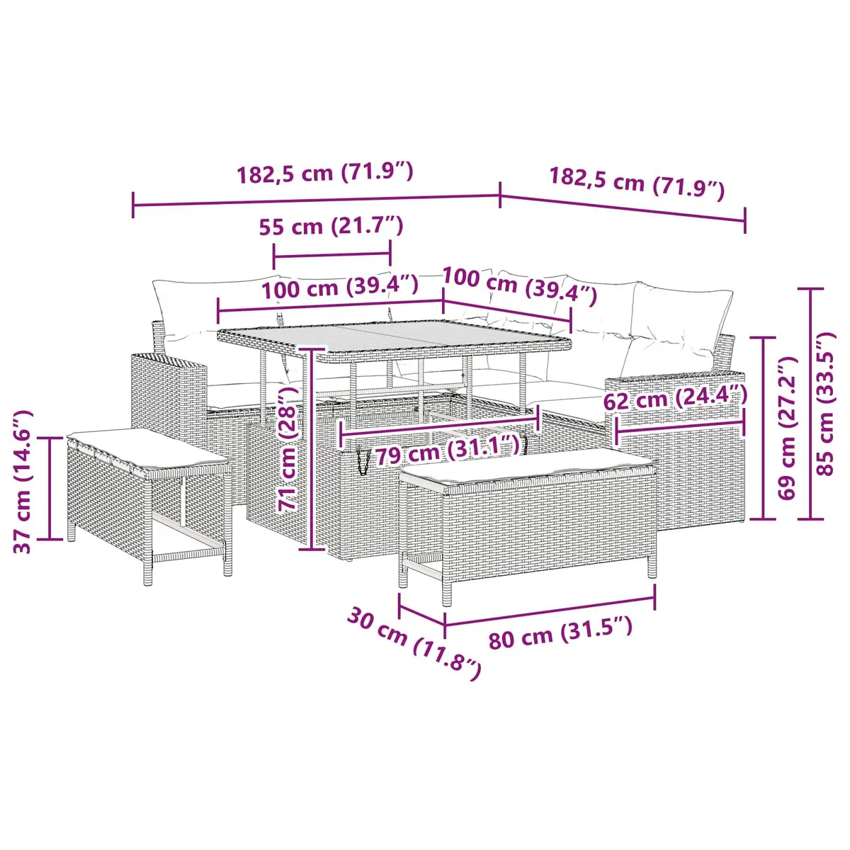 8-Piece Outdoor Sofa Set for Relaxation