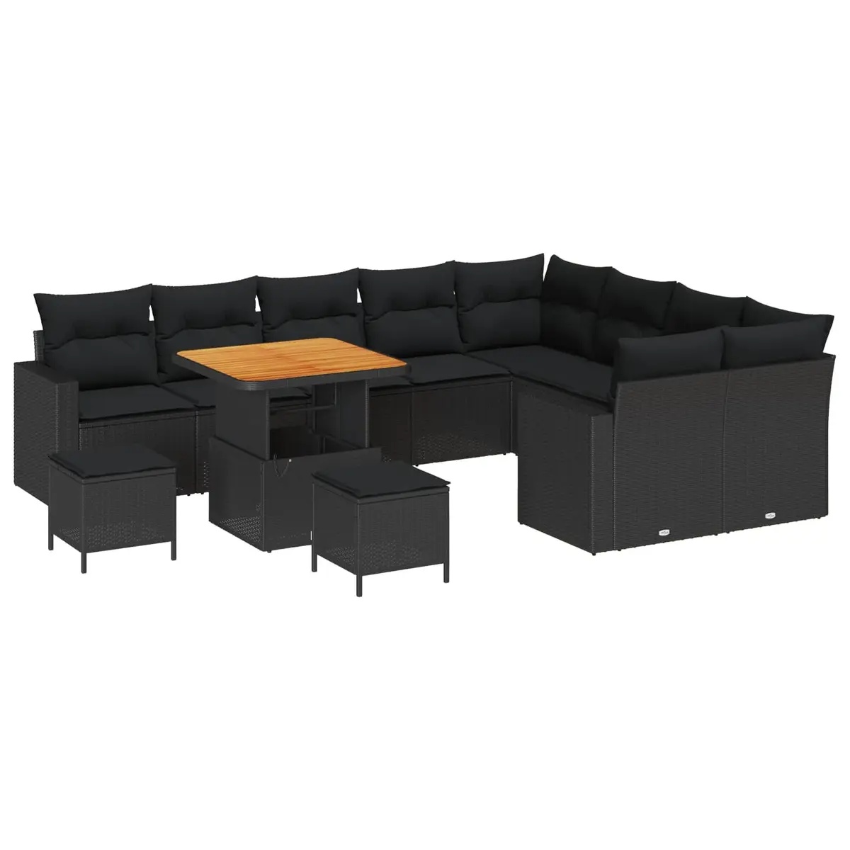 Outdoor Garden Sofa Set 12 Piece Modular Height-Adjustable Patio Furniture