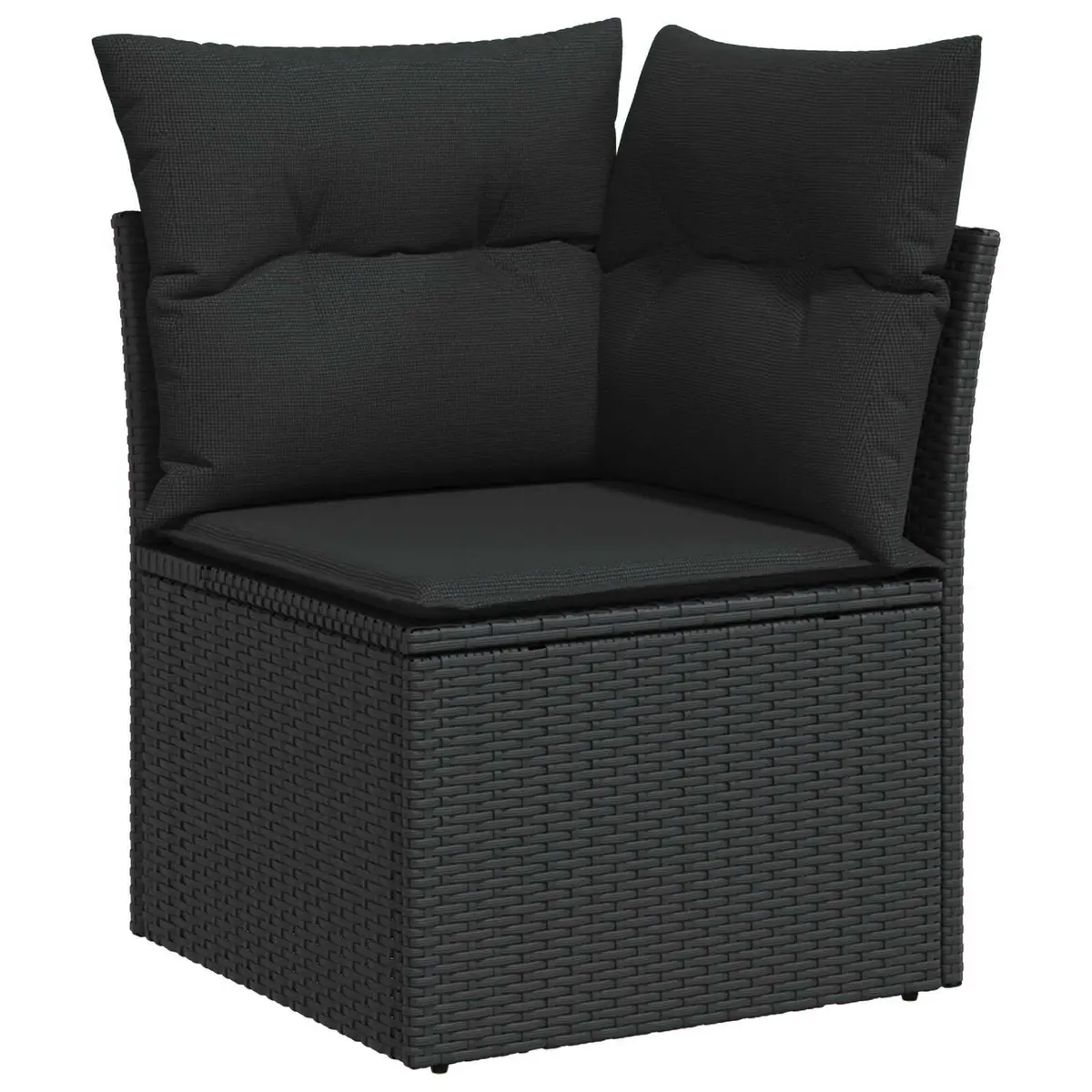 Height-Adjustable Garden Sofa Set 13-Piece Outdoor Furniture Black Poly Rattan