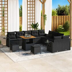 Friendly 13-Piece Black Outdoor Sofa Set