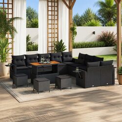 Friendly 14 Piece Outdoor Sofa Set - Modular Black Design