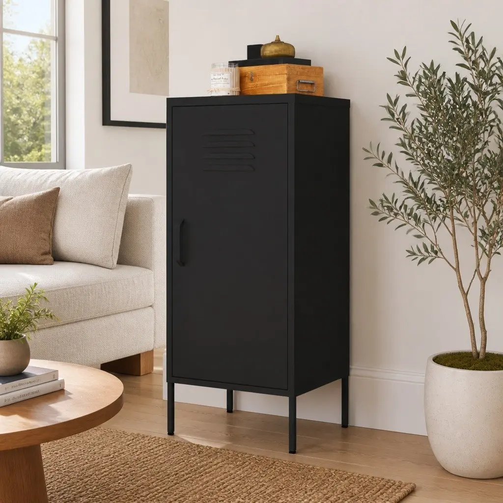 Black Steel Storage Cabinet