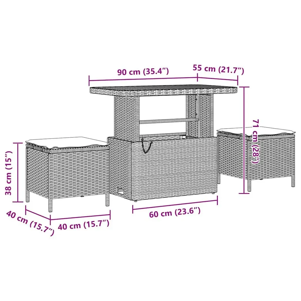 Garden Sofa Set 10 Piece Outdoor Furniture Poly Rattan Black with Cushions