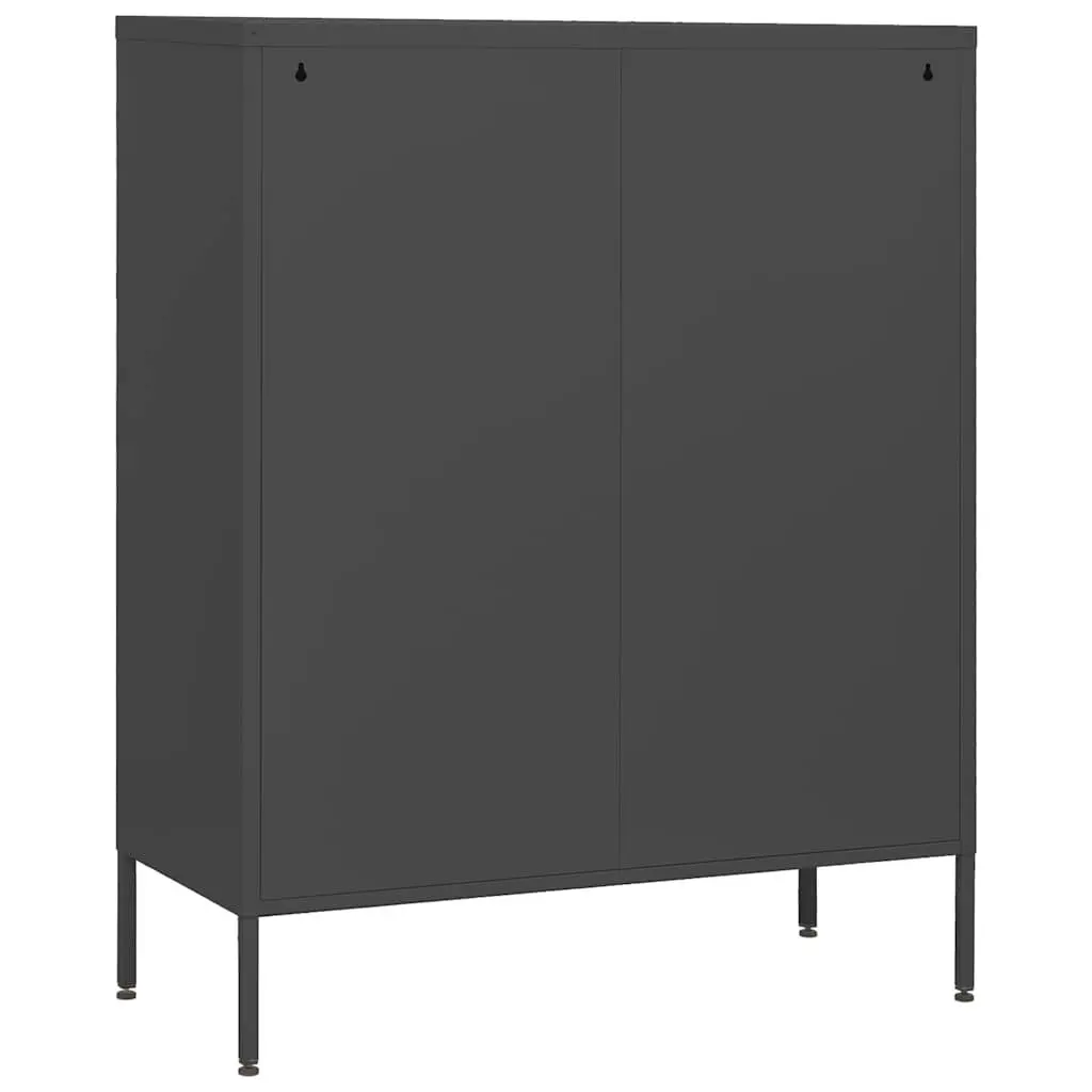 Chest of Drawers Anthracite Steel Frame 80x35x101.5cm