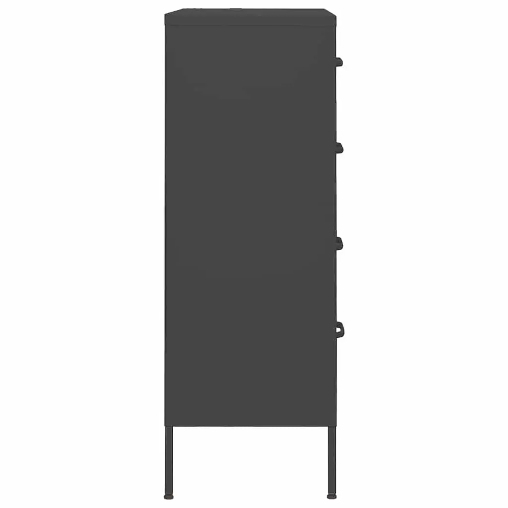 Chest of Drawers Anthracite Steel Frame 80x35x101.5cm