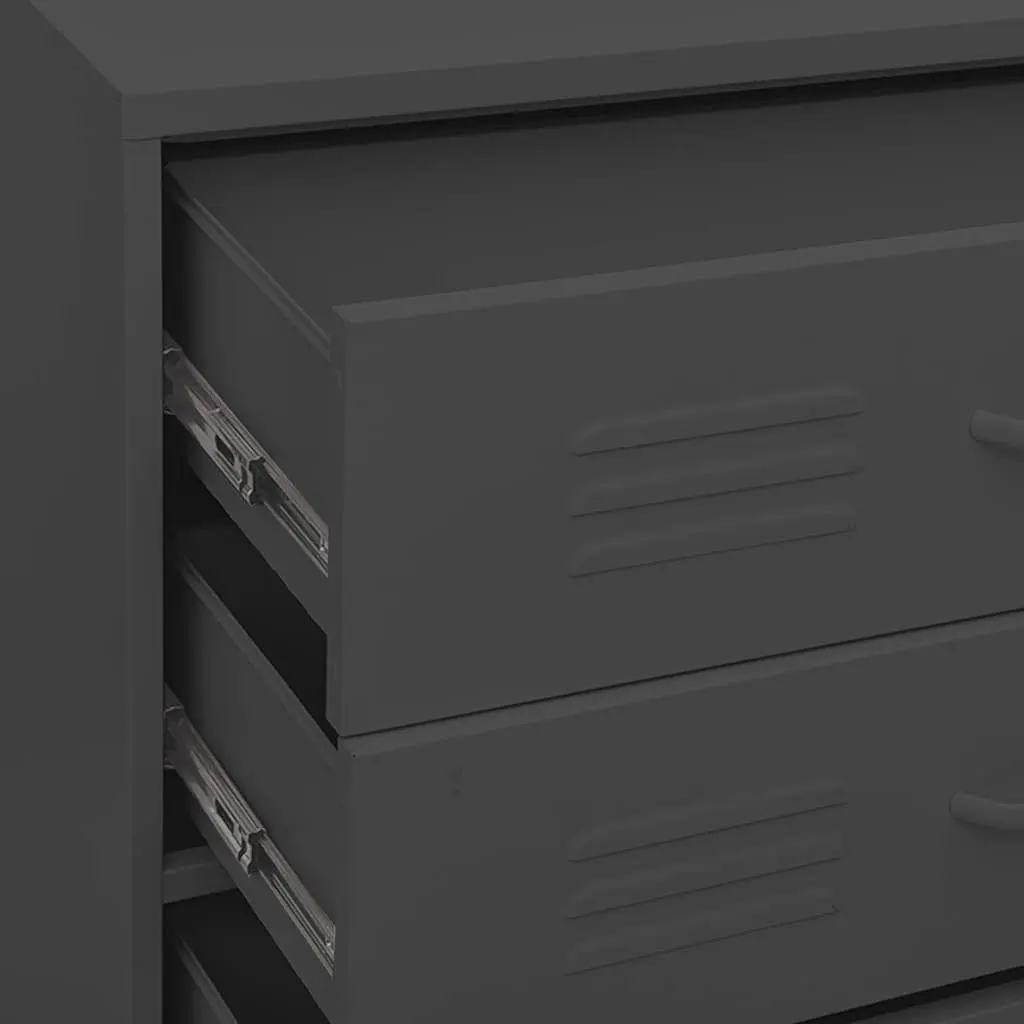Chest of Drawers Anthracite Steel Frame 80x35x101.5cm