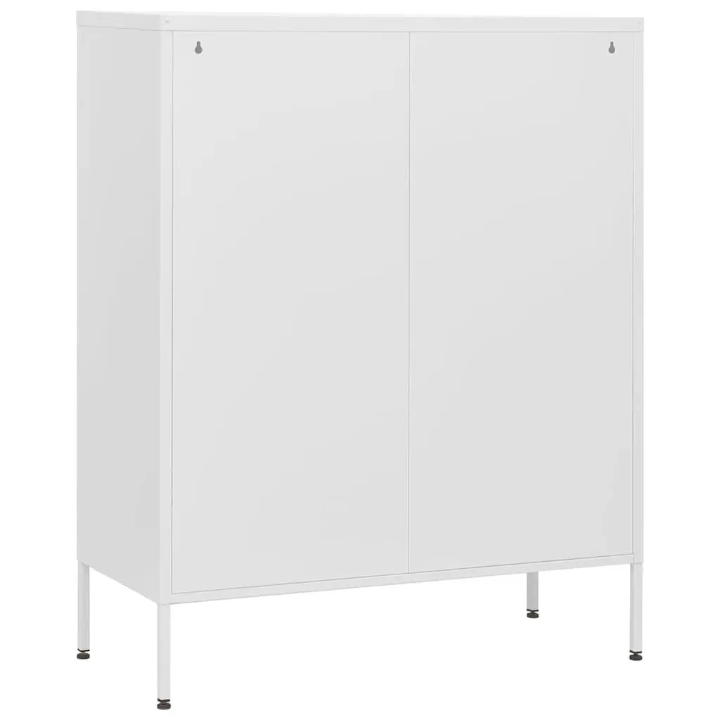 Chest of Drawers White Steel Storage Cabinet 80 x 35 x 101.5 cm
