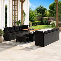 Your New 11pcs Black Outdoor Sofa Set Awaits
