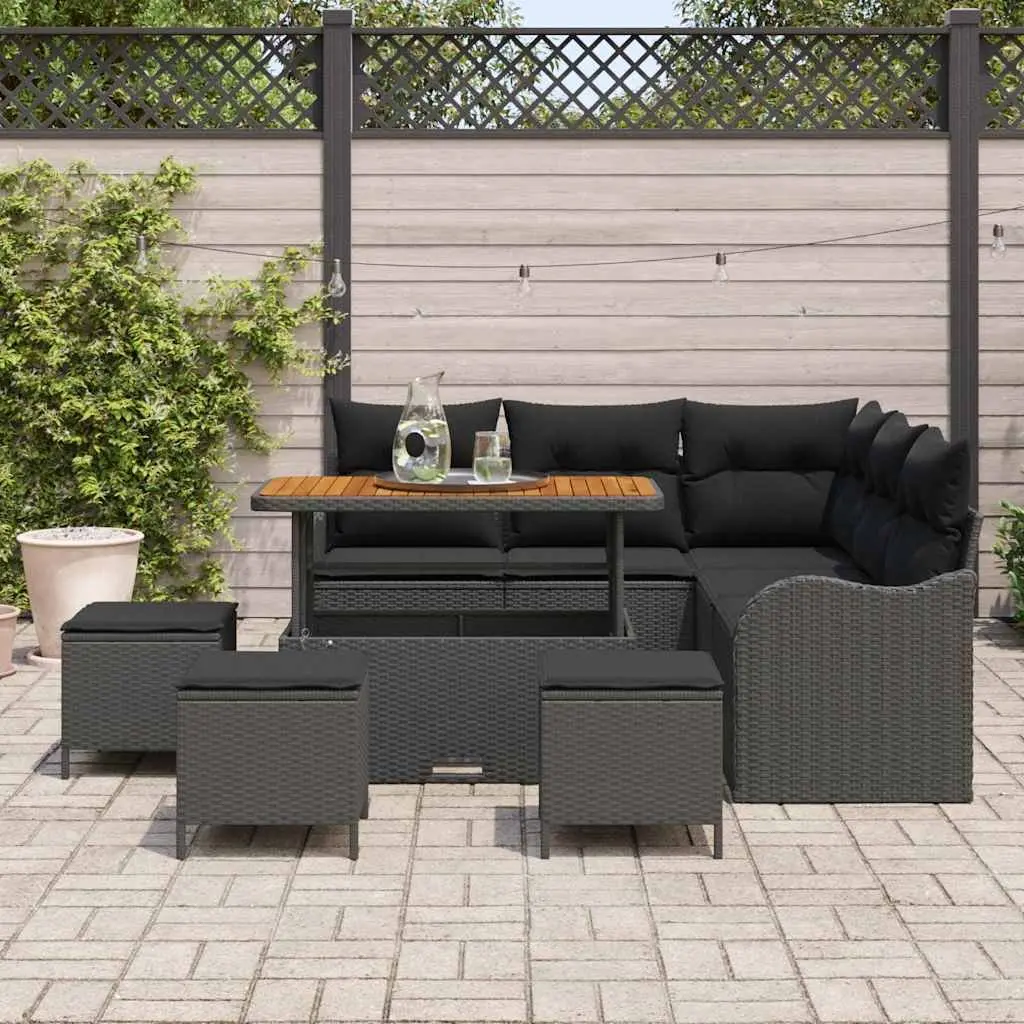 Outdoor Garden Sofa Set Modular Poly Rattan 9 Piece