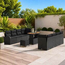 Your New 11-Piece Black Garden Sofa Set Awaits