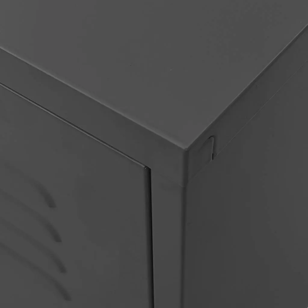 TV Cabinet Anthracite Steel Stand with Doors and Shelves 105W x 35D x 50H cm