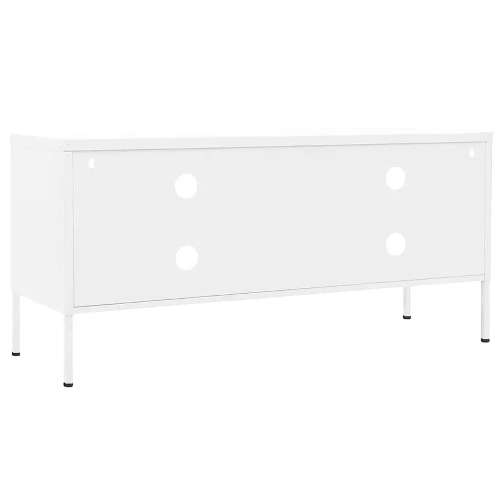 TV Cabinet White Steel Living Room Storage Unit 105 x 35 x 50 cm