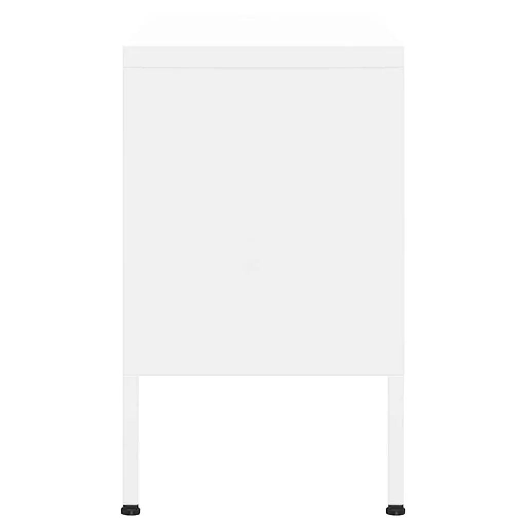 TV Cabinet White Steel Living Room Storage Unit 105 x 35 x 50 cm