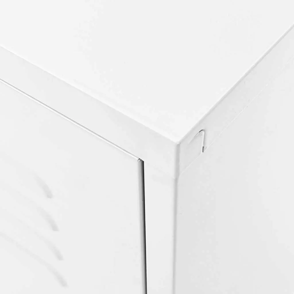 TV Cabinet White Steel Living Room Storage Unit 105 x 35 x 50 cm