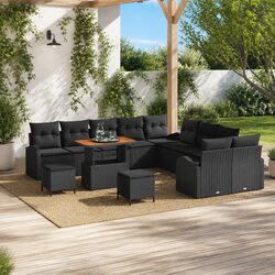 Garden Sofa Set 13 Piece Outdoor Furniture Poly Rattan Black Patio Lounge