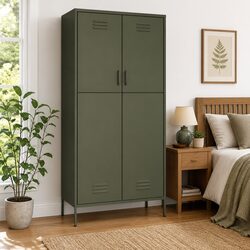 Friendly Storage with Olive Green Steel Wardrobe Cabinet
