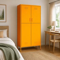Your Ideal Yellow Steel Wardrobe Cabinet for Organization