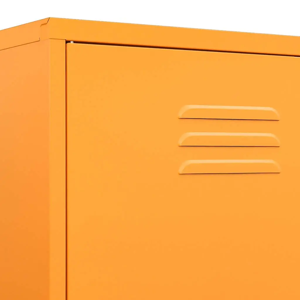 Steel Wardrobe Cabinet Yellow with Adjustable Shelves 90x50x180 cm