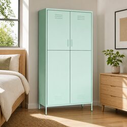 Organize Your Space with the Green Wardrobe Cabinet