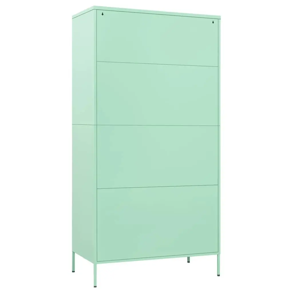 Wardrobe Cabinet Green Steel Storage Cupboard 90x50x180cm