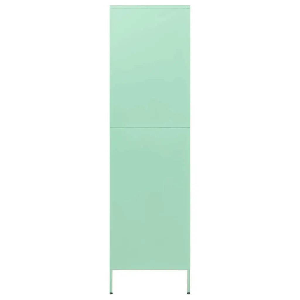 Wardrobe Cabinet Green Steel Storage Cupboard 90x50x180cm