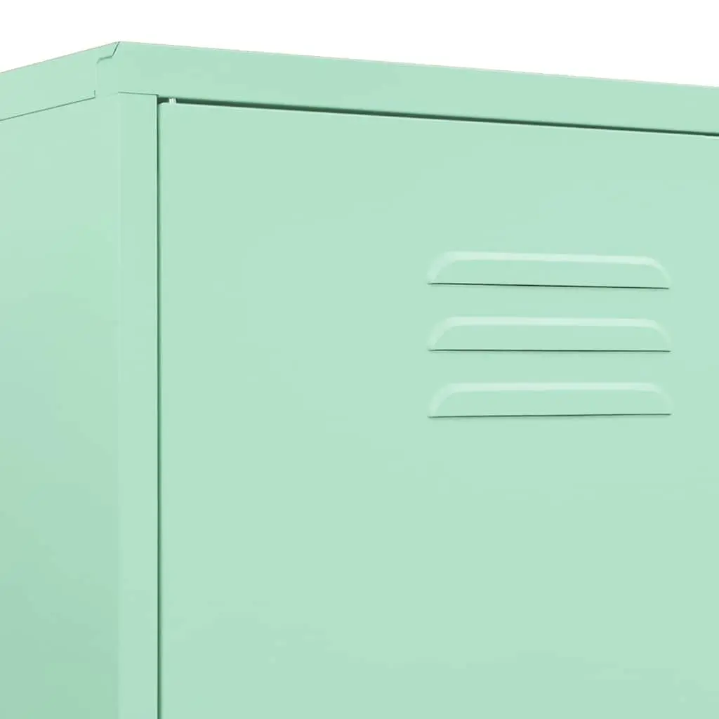 Wardrobe Cabinet Green Steel Storage Cupboard 90x50x180cm