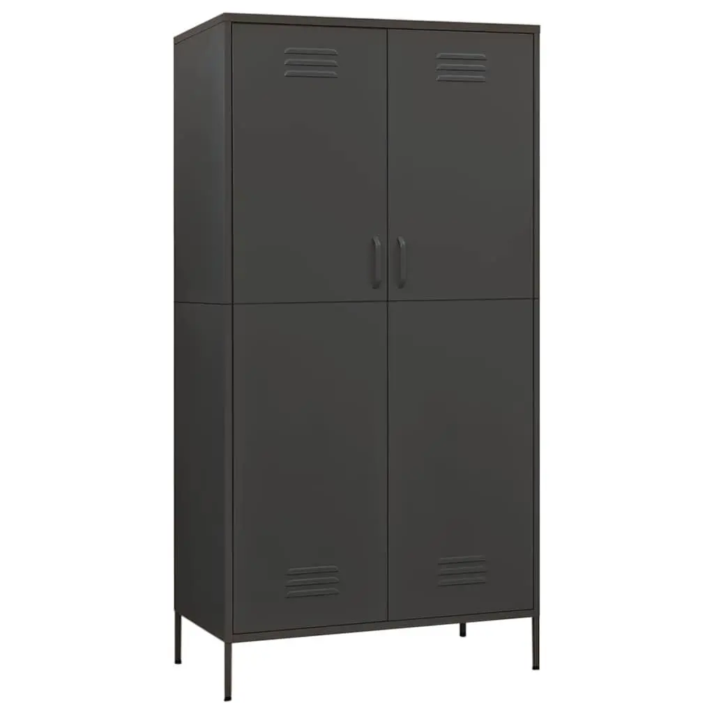 Steel Storage Cabinet Anthracite with Hanging Rod and 4 Adjustable Shelves 90x50x180 cm