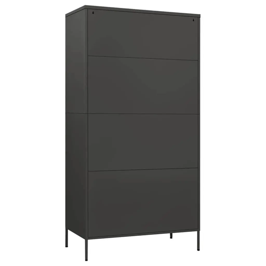 Steel Storage Cabinet Anthracite with Hanging Rod and 4 Adjustable Shelves 90x50x180 cm