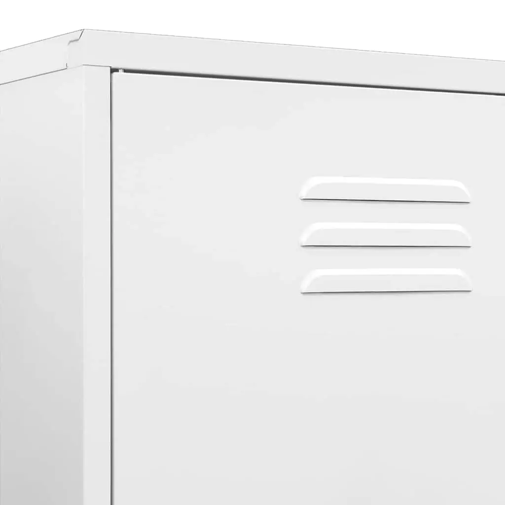 White Steel Wardrobe Cupboard Adjustable Shelves Hanging Rod 90W x 50D x 180H cm