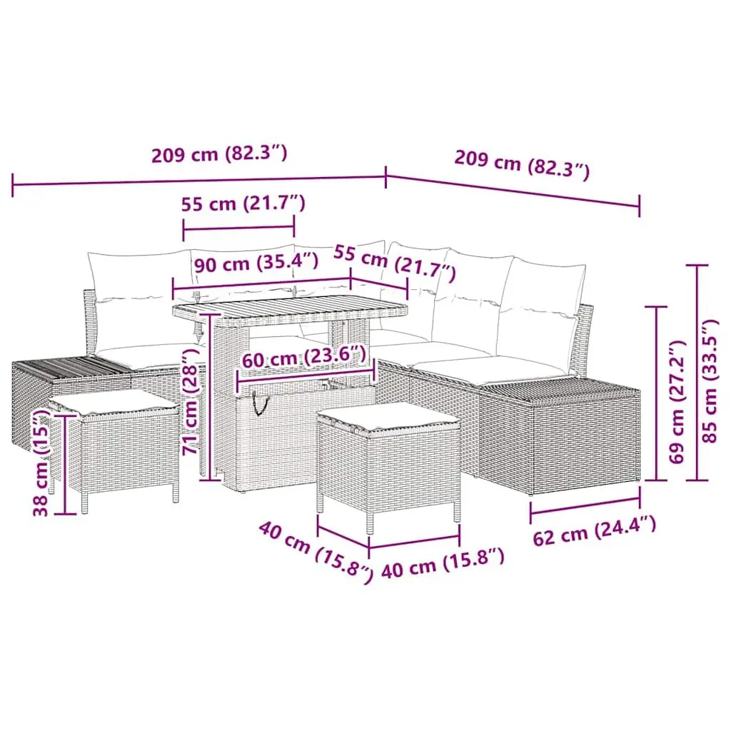 8-Piece Garden Sofa Set