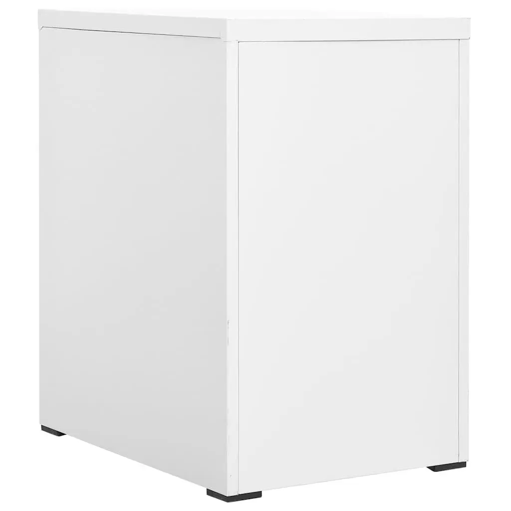 Filing Cabinet Steel 2 Drawer White Office Storage 46x62x72.5cm