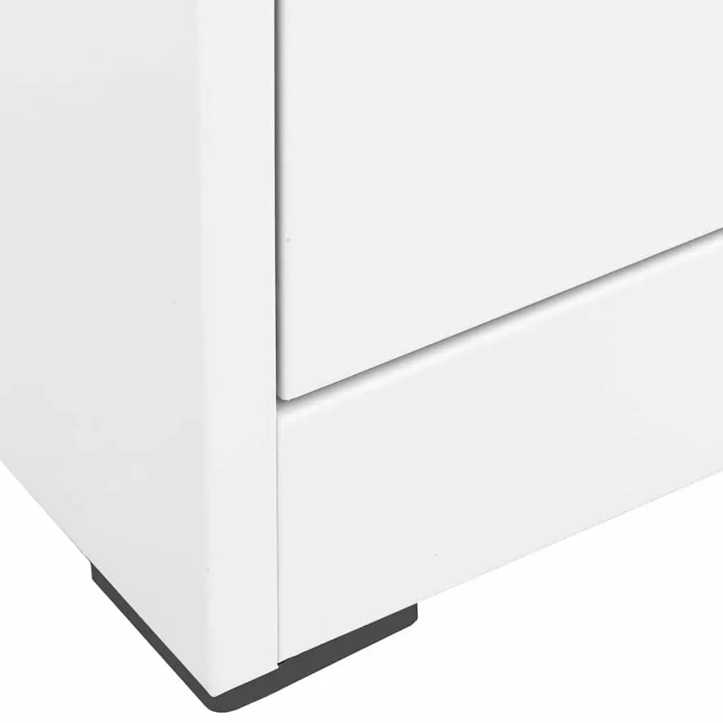 Filing Cabinet Steel 2 Drawer White Office Storage 46x62x72.5cm