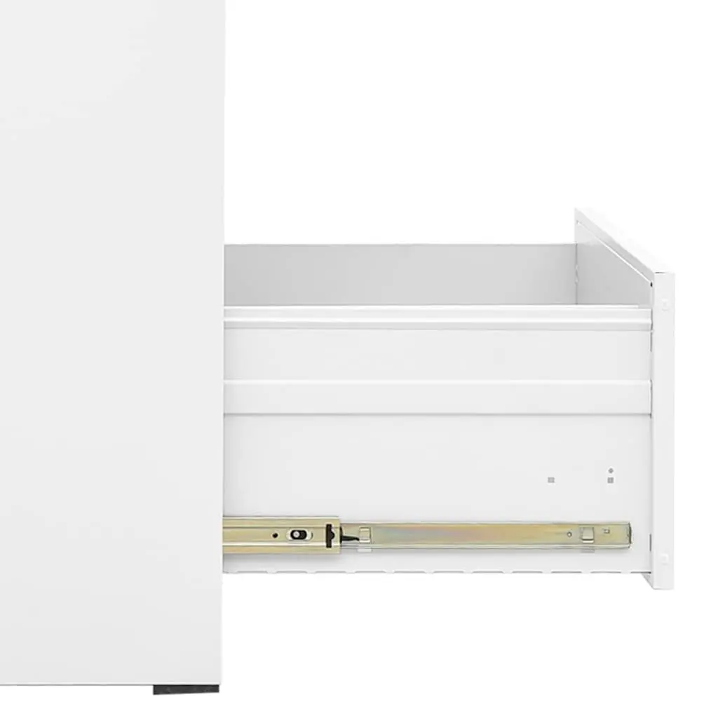 Filing Cabinet Steel 2 Drawer White Office Storage 46x62x72.5cm