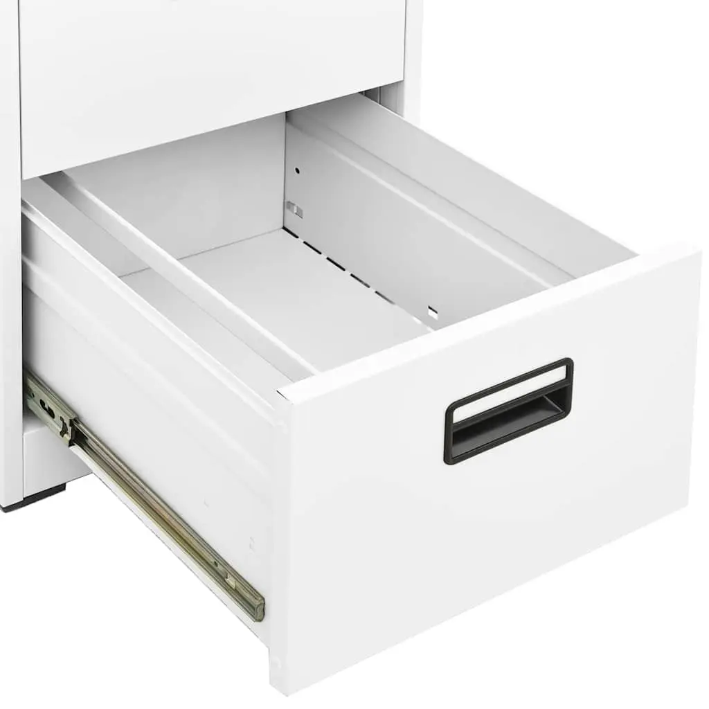 Filing Cabinet Steel 2 Drawer White Office Storage 46x62x72.5cm